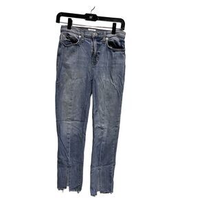 DHH) Hudson‎ Women's Size 26 Skinny Blue Stretch Jeans Split Leg Mid Rise